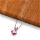 2 - Jassiel 6.00 mm Princess Cut Chatham Created Pink Sapphire Double Bail Solitaire Pendant Necklace 