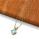 2 - Jassiel 6.00 mm Princess Cut Aquamarine Double Bail Solitaire Pendant Necklace 