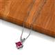 2 - Jassiel 6.00 mm Princess Cut Pink Tourmaline Double Bail Solitaire Pendant Necklace 