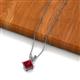 2 - Jassiel 6.00 mm Princess Cut Chatham Created Ruby Double Bail Solitaire Pendant Necklace 