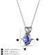 3 - Jassiel 6.00 mm Princess Cut Tanzanite Double Bail Solitaire Pendant Necklace 