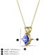 3 - Jassiel 6.00 mm Princess Cut Tanzanite Double Bail Solitaire Pendant Necklace 