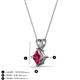 3 - Jassiel 6.00 mm Princess Cut Pink Tourmaline Double Bail Solitaire Pendant Necklace 