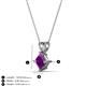 2 - Jassiel 6.00 mm Princess Cut Amethyst Double Bail Solitaire Pendant Necklace 