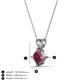 3 - Jassiel 6.00 mm Princess Cut Rhodolite Garnet Double Bail Solitaire Pendant Necklace 