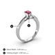 4 - Annora Pear Cut Pink Tourmaline Solitaire Engagement Ring 