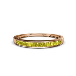 Aqilia Princess Cut Yellow Diamond Stone Wedding Band Princess Cut Yellow Diamond ctw Stone Channel Set Womens Wedding Band Stackable K Rose Gold
