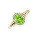 3 - Deborah Desire Oval Cut Peridot and Round Diamond Twist Rope Split Shank Halo Engagement Ring 