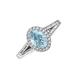 3 - Deborah Desire Oval Cut Aquamarine and Round Diamond Twist Rope Split Shank Halo Engagement Ring 