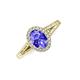 3 - Deborah Desire Oval Cut Tanzanite and Round Diamond Twist Rope Split Shank Halo Engagement Ring 