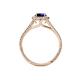 4 - Deborah Desire Oval Cut Blue Sapphire and Round Diamond Twist Rope Split Shank Halo Engagement Ring 