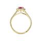 4 - Deborah Desire Oval Cut Pink Tourmaline and Round Diamond Twist Rope Split Shank Halo Engagement Ring 