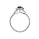 4 - Deborah Desire Oval Cut Red Garnet and Round Diamond Twist Rope Split Shank Halo Engagement Ring 