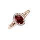 3 - Deborah Desire Oval Cut Red Garnet and Round Lab Grown Diamond Twist Rope Split Shank Halo Engagement Ring 