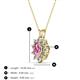 3 - Hazel 6x4 mm Oval Cut Pink Sapphire and Round Diamond Double Bail Halo Pendant Necklace 