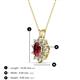 3 - Hazel 6x4 mm Oval Cut Ruby and Round Diamond Double Bail Halo Pendant Necklace 