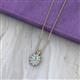 2 - Hazel 6x4 mm Oval Cut Aquamarine and Round Diamond Double Bail Halo Pendant Necklace 