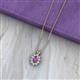 2 - Hazel 6x4 mm Oval Cut Amethyst and Round Diamond Double Bail Halo Pendant Necklace 