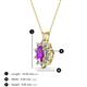 3 - Hazel 6x4 mm Oval Cut Amethyst and Round Diamond Double Bail Halo Pendant Necklace 