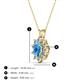 3 - Hazel 6x4 mm Oval Cut Blue Topaz and Round Diamond Double Bail Halo Pendant Necklace 