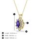 3 - Hazel 6x4 mm Oval Cut Iolite and Round Diamond Double Bail Halo Pendant Necklace 