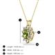 3 - Hazel 6x4 mm Oval Cut Peridot and Round Diamond Double Bail Halo Pendant Necklace 