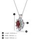 3 - Hazel 6x4 mm Oval Cut Red Garnet and Round Diamond Double Bail Halo Pendant Necklace 