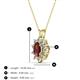 3 - Hazel 6x4 mm Oval Cut Red Garnet and Round Diamond Double Bail Halo Pendant Necklace 