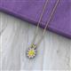 2 - Hazel 6x4 mm Oval Cut Yellow Sapphire and Round Diamond Double Bail Halo Pendant Necklace 