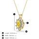 3 - Hazel 6x4 mm Oval Cut Yellow Sapphire and Round Diamond Double Bail Halo Pendant Necklace 