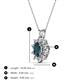 3 - Hazel 6x4 mm Oval Cut London Blue Topaz and Round Diamond Double Bail Halo Pendant Necklace 