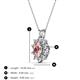 3 - Hazel 6x4 mm Oval Cut Morganite and Round Diamond Double Bail Halo Pendant Necklace 