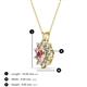 3 - Hazel 6x4 mm Oval Cut Morganite and Round Diamond Double Bail Halo Pendant Necklace 