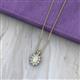 2 - Hazel 6x4 mm Oval Cut Opal and Round Diamond Double Bail Halo Pendant Necklace 