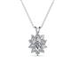 1 - Hazel 6x4 mm Oval Cut and Round Diamond Double Bail Halo Pendant Necklace 