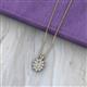 2 - Hazel 6x4 mm Oval Cut Lab Grown Diamond and Round Diamond Double Bail Halo Pendant Necklace 