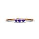 1 - Shirley 3.50 mm Round Iolite Three Stone Engagement Ring 