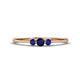 1 - Shirley 3.50 mm Round Blue Sapphire Three Stone Engagement Ring 