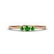 1 - Shirley 3.50 mm Round Green Garnet Three Stone Engagement Ring 