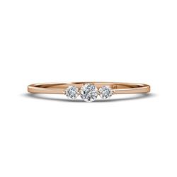 Shirley ctw Natural Diamond Round Three Stone Engagement Ring ctw Natural Diamond Round Women Three Stone Engagement Ring K Rose Gold