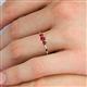 5 - Shirley 3.50 mm Round Ruby Three Stone Engagement Ring 