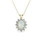 1 - Hazel 7x5 mm Oval Cut Opal and Round Diamond Double Bail Halo Pendant Necklace 