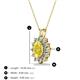 3 - Hazel 7x5 mm Oval Cut Yellow Sapphire and Round Diamond Double Bail Halo Pendant Necklace 