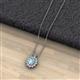 2 - Hazel 7x5 mm Oval Cut Aquamarine and Round Diamond Double Bail Halo Pendant Necklace 