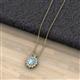 2 - Hazel 7x5 mm Oval Cut Aquamarine and Round Diamond Double Bail Halo Pendant Necklace 