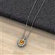 2 - Hazel 7x5 mm Oval Cut Citrine and Round Diamond Double Bail Halo Pendant Necklace 