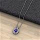 2 - Hazel 7x5 mm Oval Cut Iolite and Round Diamond Double Bail Halo Pendant Necklace 