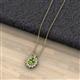 2 - Hazel 7x5 mm Oval Cut Peridot and Round Diamond Double Bail Halo Pendant Necklace 