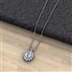 2 - Hazel 7x5 mm Oval Cut Lab Grown Diamond and Round Natural Diamond Double Bail Halo Pendant Necklace 