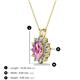 3 - Hazel 7x5 mm Oval Cut Pink Sapphire and Round Diamond Double Bail Halo Pendant Necklace 